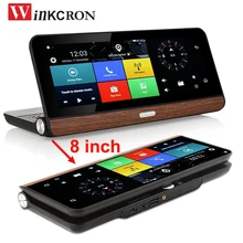 Best 8″ Car DVR GPS Navigation 4G SIM Slot Android 5.0 WiFi Bluetooth Phone Dashboard Dual Lens FHD1080P 16GB Rear View Camera