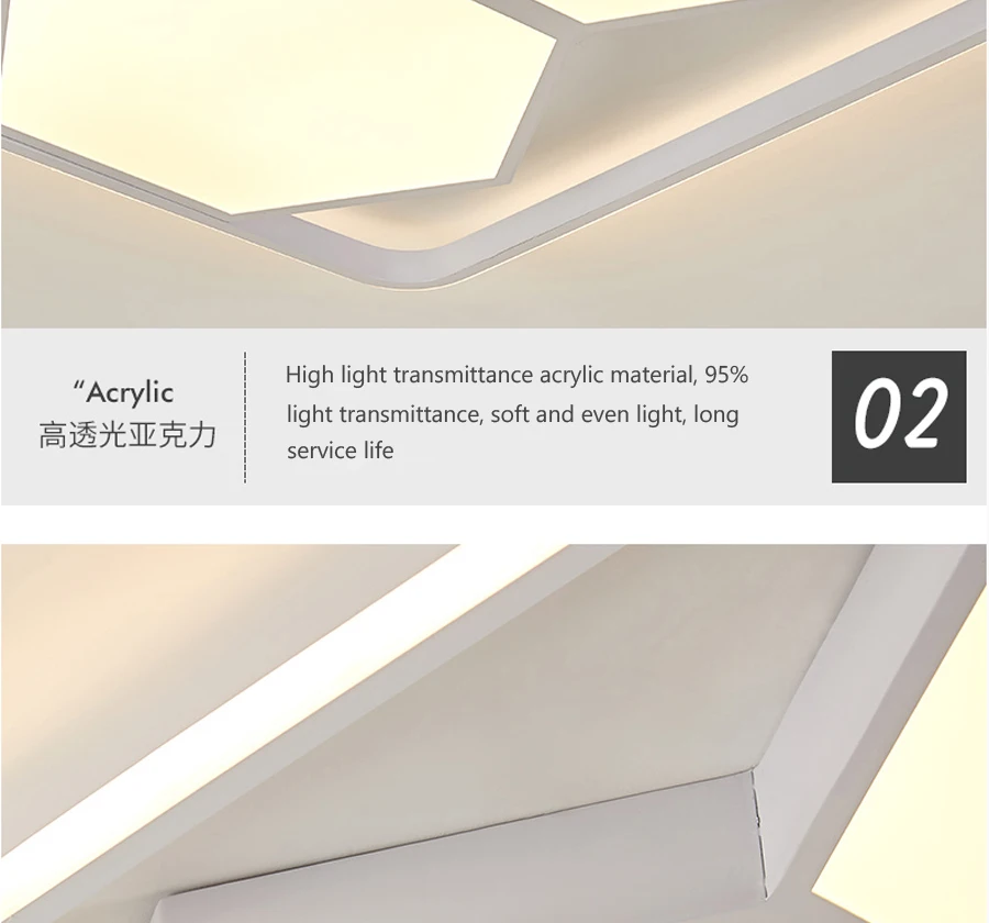Акриловый современный светодиодный потолочный светильник для гостиной, спальни, столовой, комнатная потолочная лампа освещение