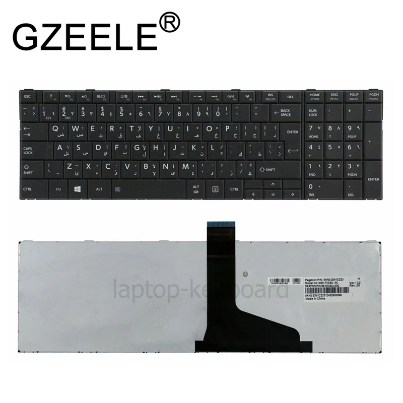 Новая арабская клавиатура GZEELE для Toshiba Satellite C850 L850 C870 C855 L855 L870 P850 AR Черная |
