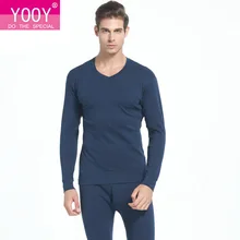 YOOY 18 Стиль мужское термобелье костюм тонкий хлопок молодой хлопок свитер v-colla кальсоны для мужчин комплект нижнего белья