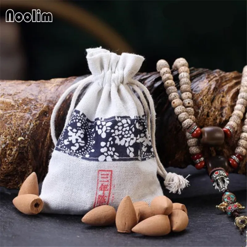 

40Pcs Smoke Backflow Incense Cones 100% Handmade Incense Cones Cloth Bag Packed Scent Rich Good Smell Home Meditation