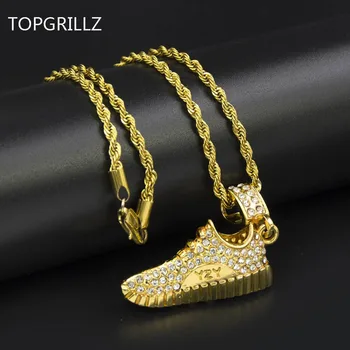 

TOPGRILLZ Crime Golden Tone Pendants Necklace Hip-Hop Running Beside The Jordan With Letters Sports Pendant Necklaces