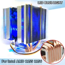 LED Blue Light CPU Fan 6X Heat Pipe For Intel LAG 1155 1156 AMD Socket AM3/AM2 High Quality Computer Cooler Cooling Fan For CPU цена LED Blue Light CPU Fan 6X Heat Pipe For Intel LAG 1155 1156 AMD Socket AM3/AM2 High Quality Computer Cooler Cooling Fan For CPU цены онлайн