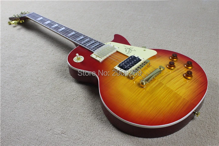

Jimmy page LP standard electric guitar,cherry sunburst color,signature pickguard,JP #2 cs 158 version,bar-1 bridge lp guitar