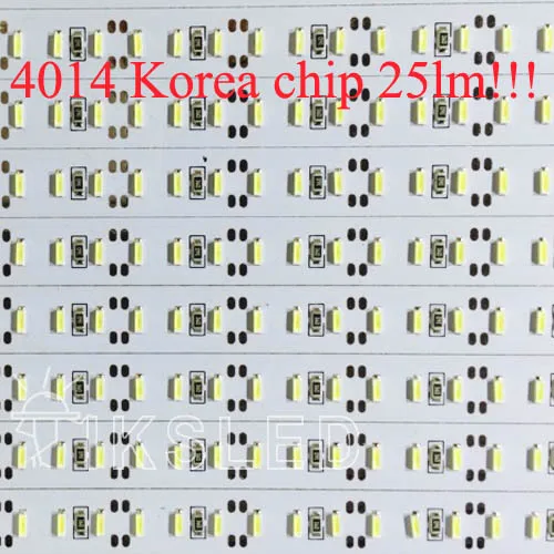 144 шт чип SMD корейский чип 1 м * 50 шт супер яркий Жесткий Жесткая свет DC12V 100 см 144 led SMD 4014 Алюминий светодиодные полосы света