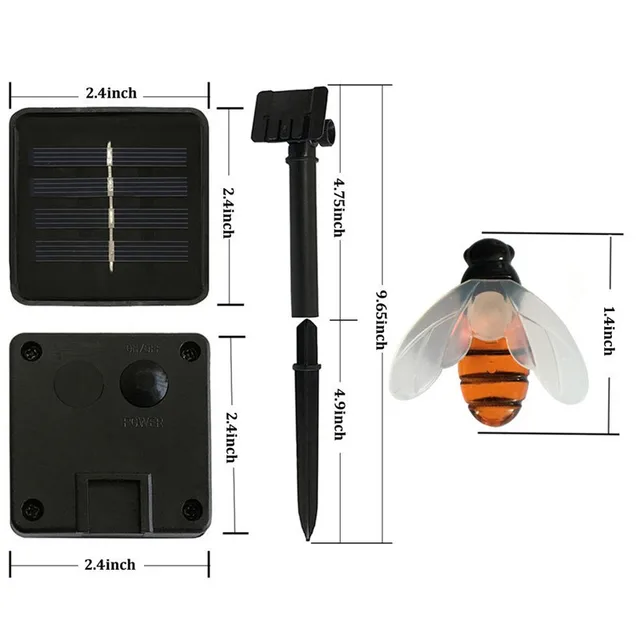 Cadena de luces con forma abeja, aparato de energía solar, ideal para