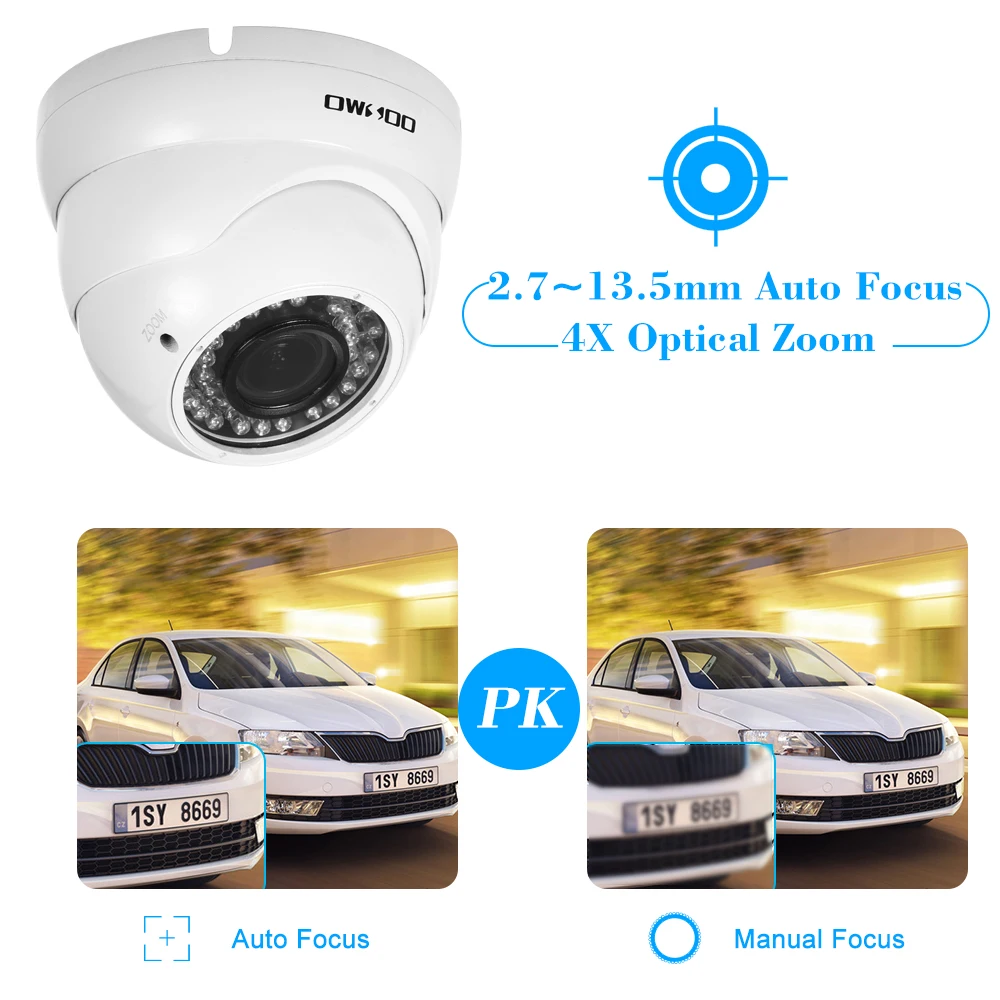 OWSOO AHD 1080 P металлическая камера системы видеонаблюдения 2.0MP 2,7-13,5 мм Автофокус Объектив 4X оптический зум Водонепроницаемая камера видеонаблюдения ночного видения