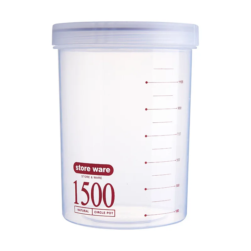 

Thickening Sealed Storage Kitchen Multigrain Category Transparent Storage Tank Circular Seal Pot Dry Grains Receive Large Can h4