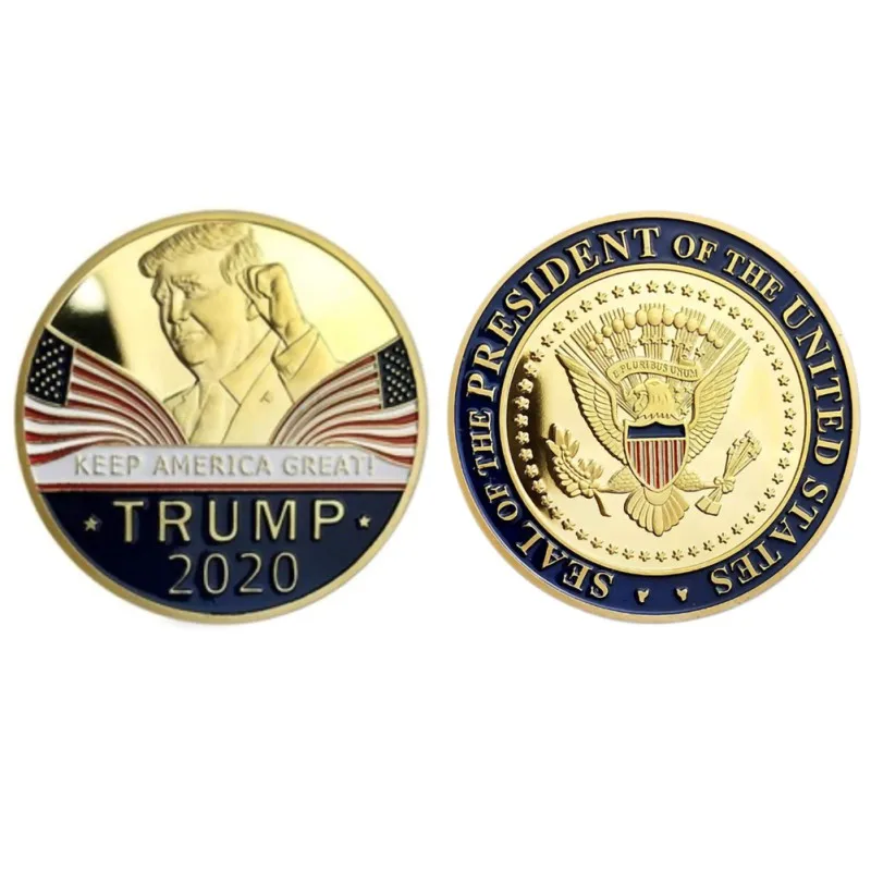 Посеребренный позолоченный Трамп памятная монета штамп Биткойн коллекция золото посеребрённая игрушка украшение для комнаты - Цвет: A
