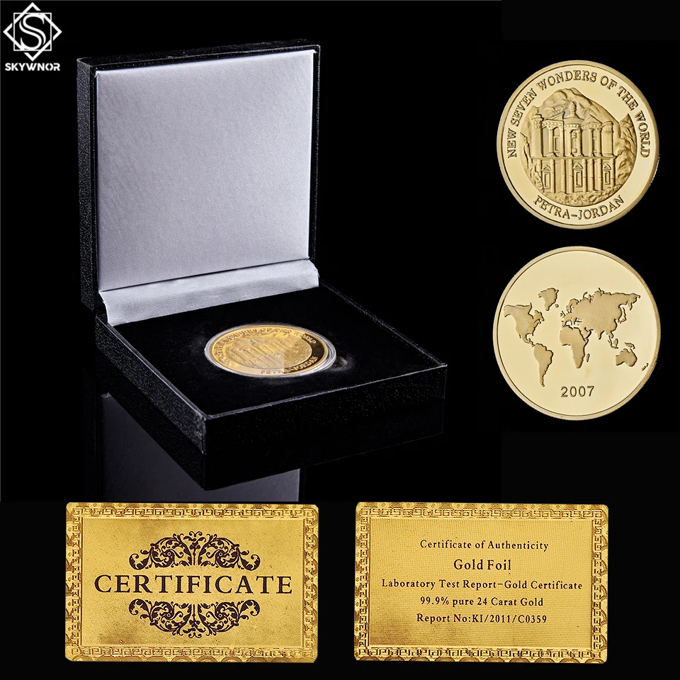 

Asian Petra Jordan Medal Commemorative Memorial Coin New Seven Wonders of the World Collectible Coin W/ Luxury Box