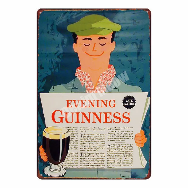 Guinness Time винтажная металлическая жестяная декоративная тарелка для бара, паба, клуба, пива, рекламная тарелка, Настенная Наклейка для вина, домашний декор N275 - Цвет: O