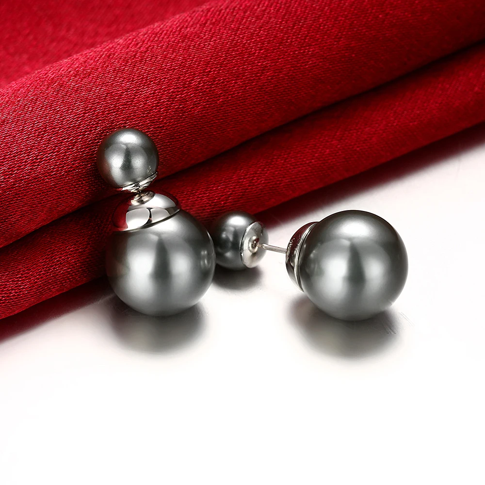 

Low price, wholesale earrings, free shipping,silver color earrings jewelry, Black pearl women earrings, best gifts