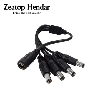 

100pcs DC Power Splitter Adapter Cable 5.5mm x 2.1mm 1 Female to 4 Male for CCTV Surveillance Security Camera