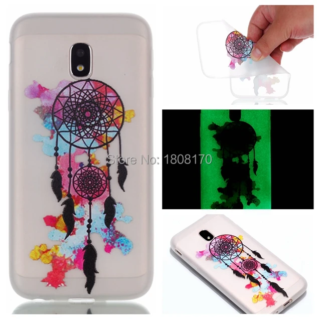 Bling Glow in dark Flower TPU Soft Case For Samsung Galaxy 2017 J3 J5 J7 Butterfly Love Party Dreamcatcher Phone Cover 150pcs |