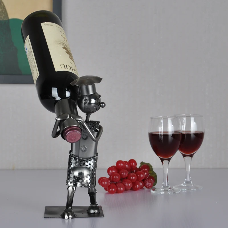 

Creative Cook Wine Rack Display Storage Iron Craftwork Home Interior Design Handmade Wine Bottle L3113