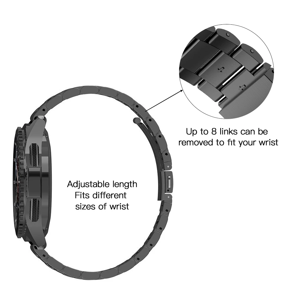 HOCO часы из нержавеющей стали высокого класса роскошный ремешок на запястье для samsung gear S3 классический браслет на запястье черный серебристый