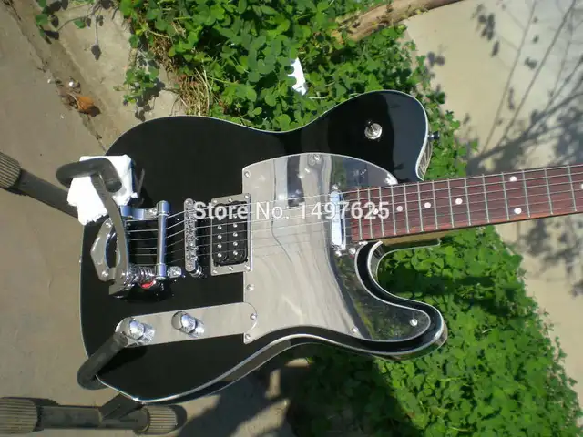 Cheap Electric guitar Free shipping Wholesale new tl jazz electric black color with big tremolo /oem guitar/guitar in china