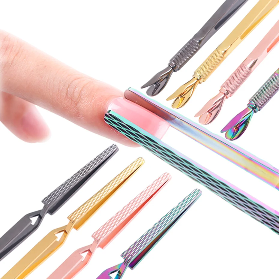 

1pcs Nail Cuticle Stainless Steel Multiple-Functional Convenient Tweezers Pinchers Clips UV Gel Removal Trimmer Picker LEST01-04