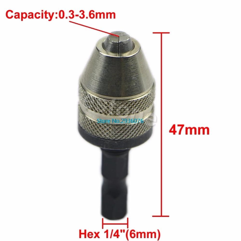 1/" Keyless Drill Bit Чак Hex Хвостовик Адаптер Конвертер 0.3 мм-3 мм Quick Change