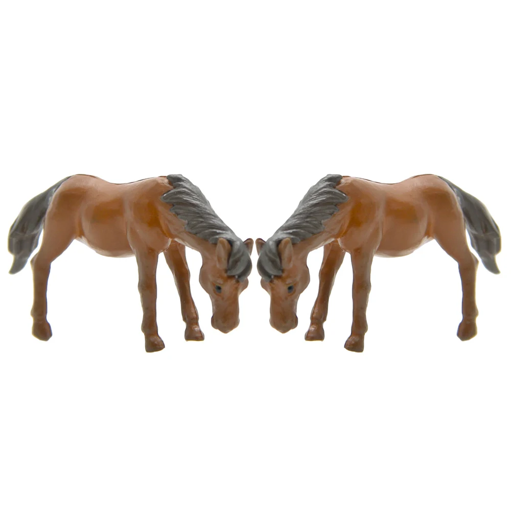 

2Pcs/Set Mini Horse Figurines Micro Landscape Moss Miniature Fairy Garden Decor
