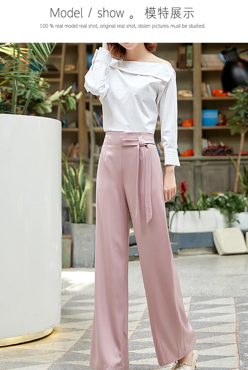 Лето Новые широкие брюки женские розовые с высокой талией Элегантные размера плюс 5XL брюки палаццо полная длина свободные готические Панталоны Femme