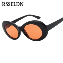 RSSELDN New Fashion Women Oval Sunglasses Red White Sun glasses Men Vintage Retro Female Male Glasses UV400 Cheap