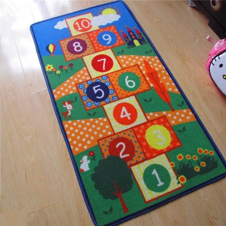 

Hot Sale Game Rug Children Hopscotch Theme Carpet for Home Living Room Bedroom Baby Room Floor Mat Playing Crawling Pad Area Rug