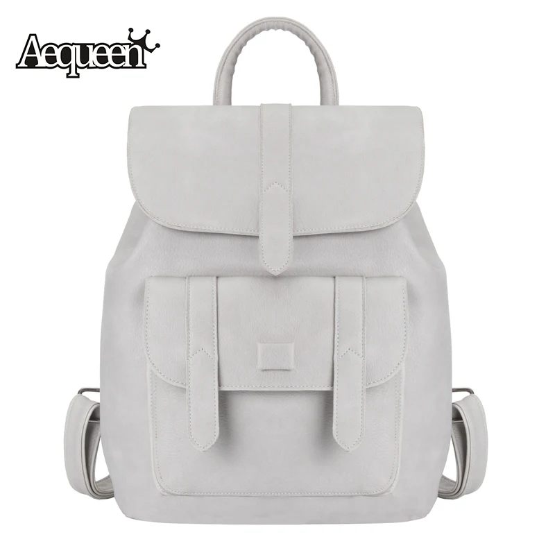  AEQUEEN 2017 New PU Leather Backpack Women Backpack For Teenage Girls Fashion Rucksack Students School Bags  