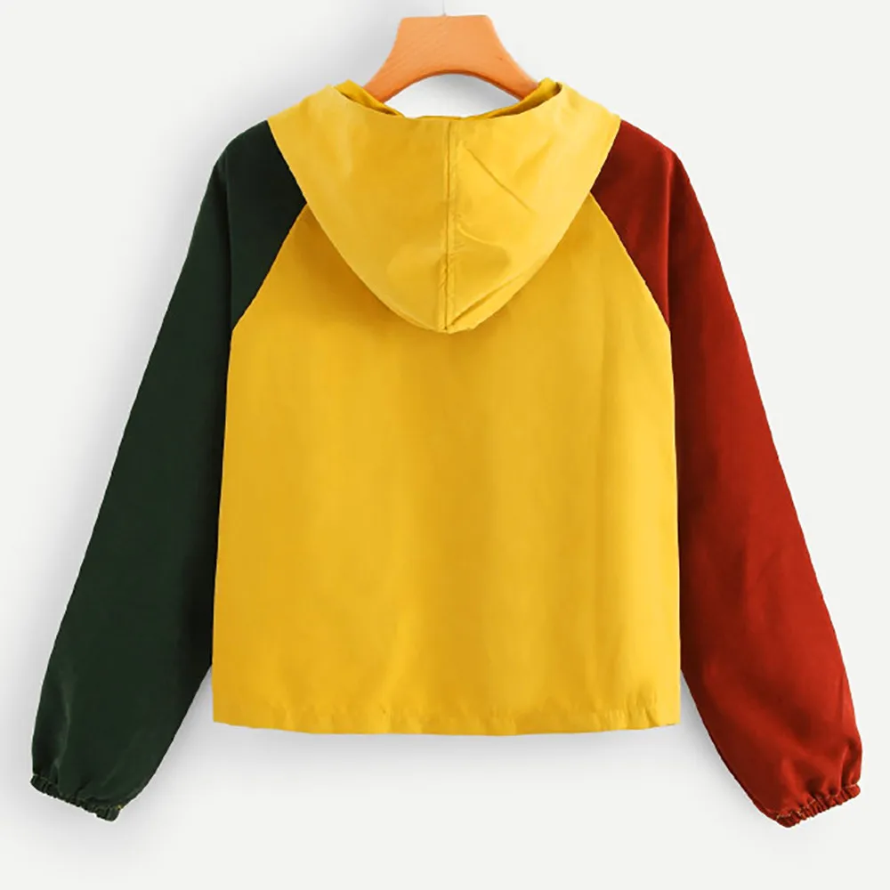 Very best  Outerwear & Coats Jackets Long Sleeve Patchwork Pocket Skinsuits Hooded Zipper Pockets Sport coats 