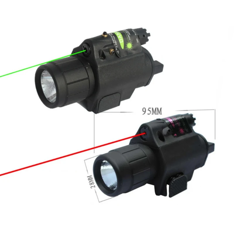 

Hunting Camping 9908 Red Green Gun lighting equipm Flashlight Tactical Insight Red Laser CREE Q5 LED flashlight For Pistol