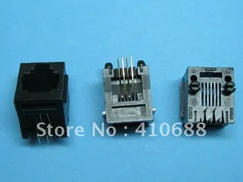 

Black 6P4C With flange Top entry Modular Network PCB Jack Connector 200 Pcs per lot