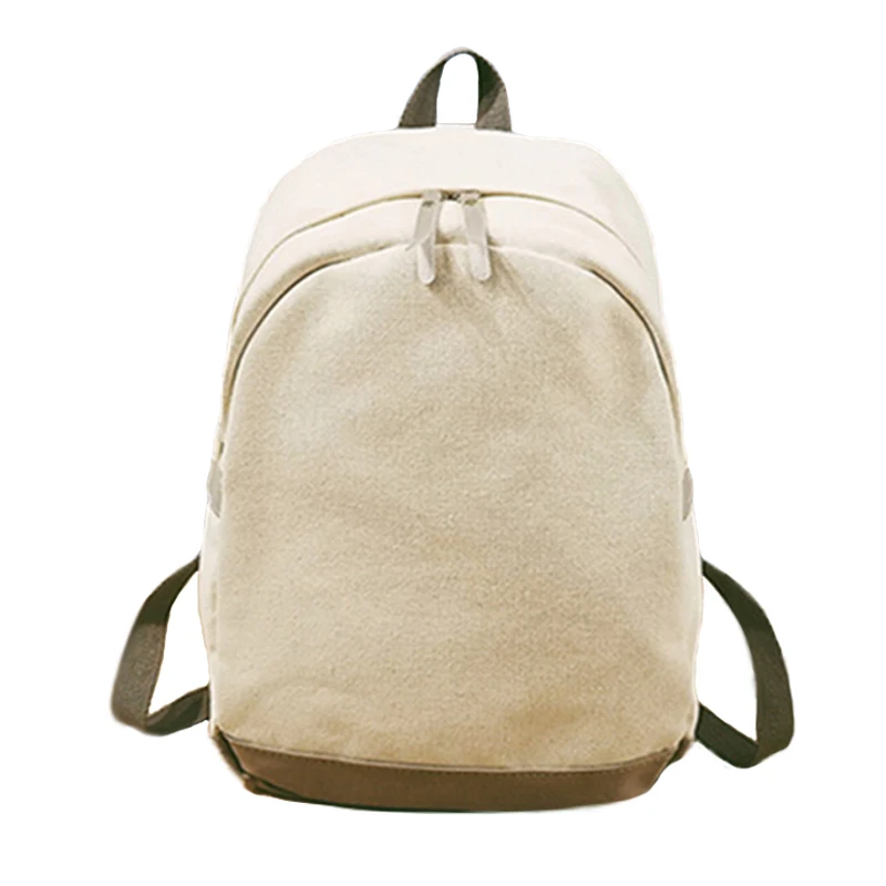 

2019 newest Large capacity fashion simple canvas school bags Multi-function pure color casual backpack for girl birthday gift
