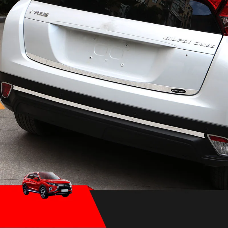 Outer Rear Bumper Protector Sill Trim 1pcs For Mitsubishi Eclipse Cross 2018