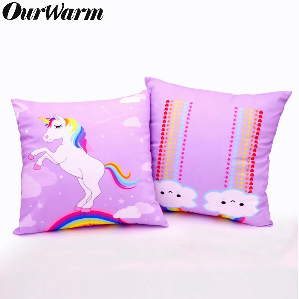 OurWarm Unicorn Sofa Decorative Cushion Covers Cute ...