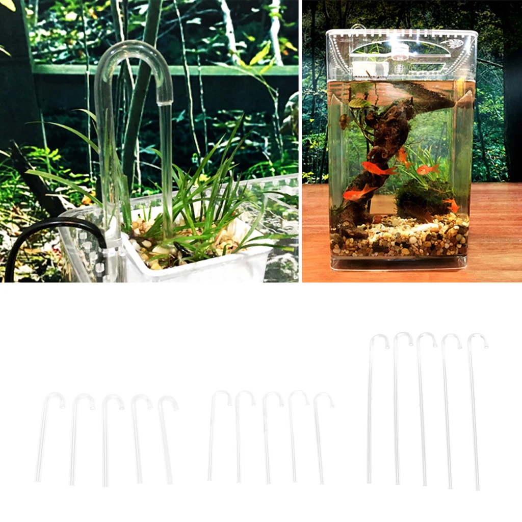 5 Pcs Transparent Acrylic Thickened Elbow Tube for Aquarium