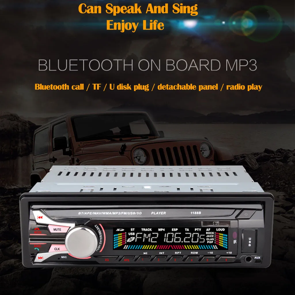 

Car Radio 12V Car bluetooth MP3 Player Radio Stereo Head Unit USB/TF/AUX-IN/FM In-dash USB Bluetooth Audio Car Radio