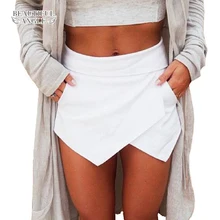 Shorts for women 2018 Short Skirts Womens Shorts Ladies Shorts with high waist Bright Mini Asymmetrical 6 Candy Colors