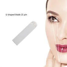 Игла для бровей нити для губ(тредфиллинг) Тату 50 шт Перманентный макияж бровей лезвия для тату 21U иглы для ручного татуажа бровей ручка