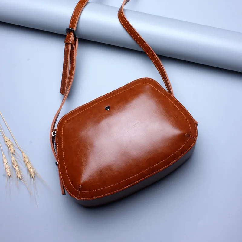 

Fashion Women's 100% Genuine Leather Shoulder Bags Vintage Women Shell Messenger Bag 2019 Designer Brand Small Crossbody Bags