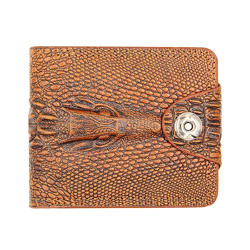 BMenbense Hasp Short Wallets for Mens Credit Card Holder Men Purse Crocodile Patter Slim Wallet Money Purse