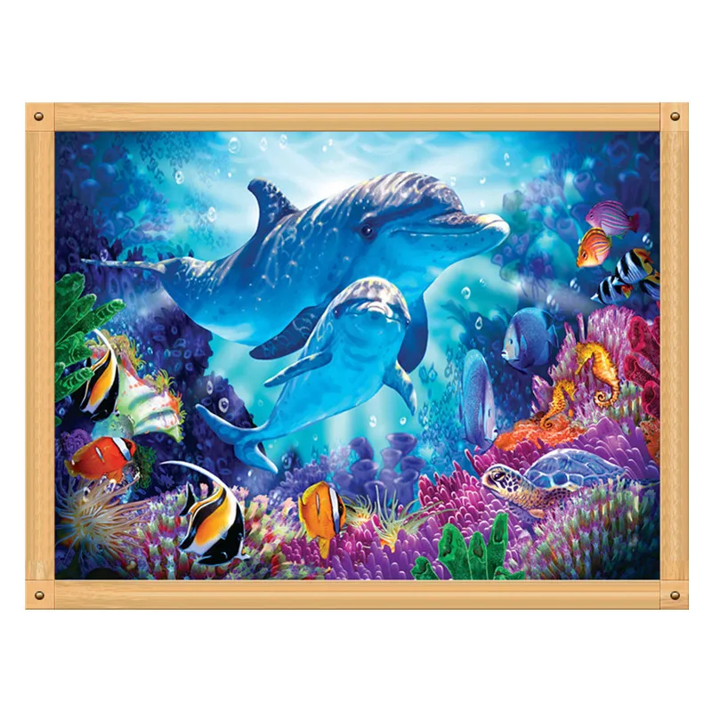 

5D DIY Diamond Painting Marine Biopattern Full Round Diamond Cross Stitch Round Diamond Mosaic