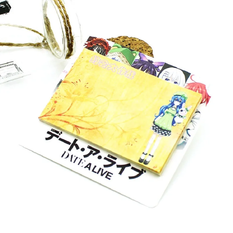 

3pcs Date A Live Anime Memo Pad Notes Memo Post it Paper Sticker Page Flags School Office Korean Stationery Supplies Notebook