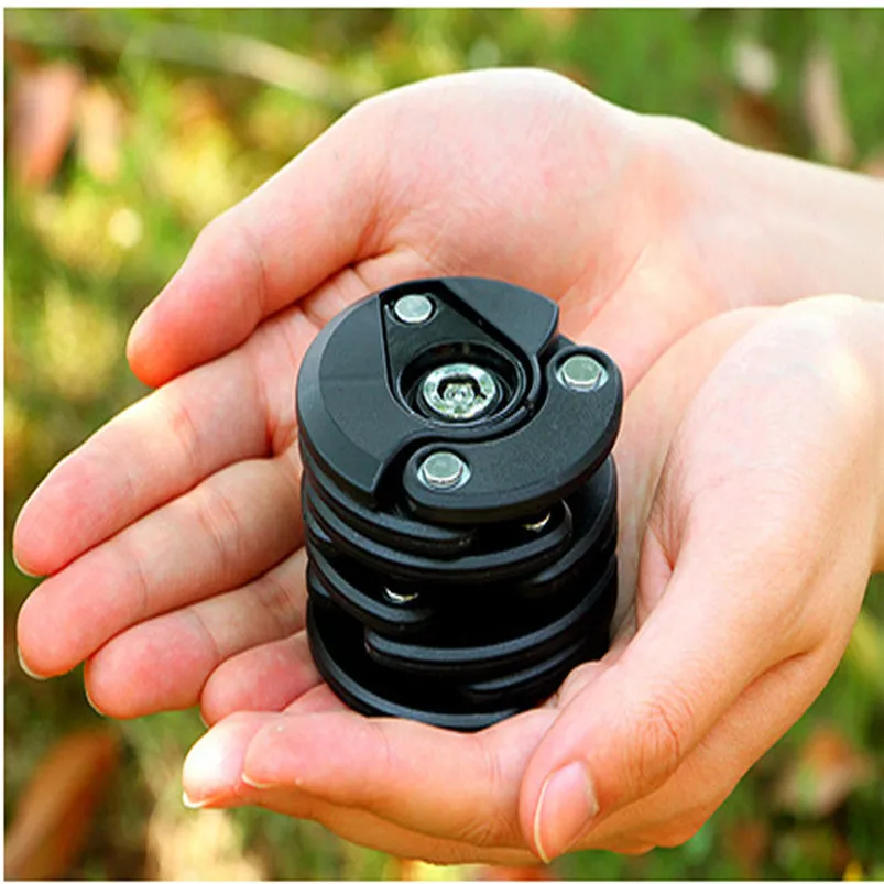 2018 New Strong Security Anti-theft Bicycle Lock Chain Foldable Lock Hamburger Lock Black Locks Cycle Security #5S20 (4)