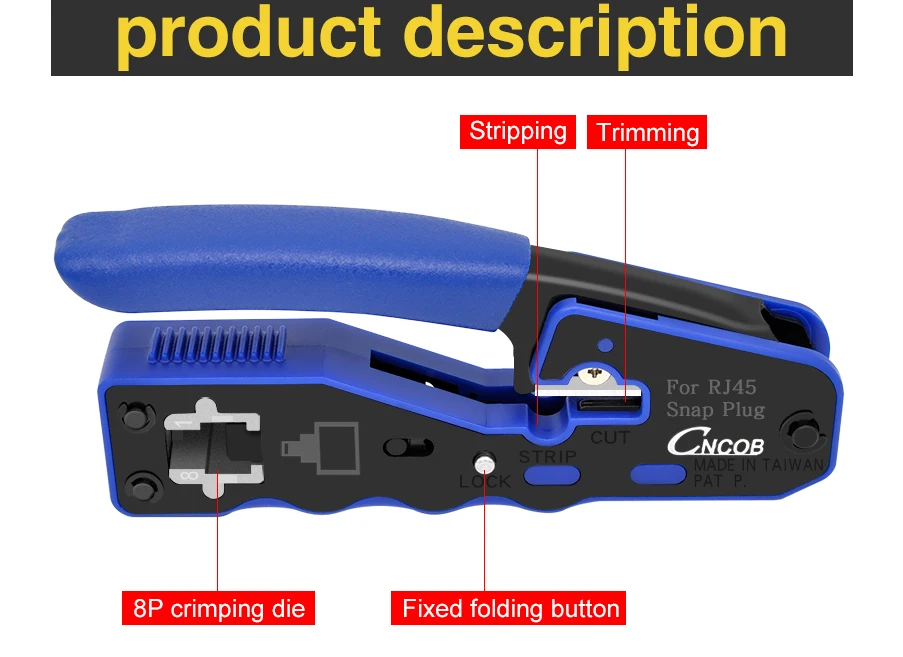 Cncob-crimpador de Cabos Multifuncional de Crimpagem Perfurado por Ethernet Ferramenta Conector Rj45 8p8c 3 Cheap Ferramentas de rede
