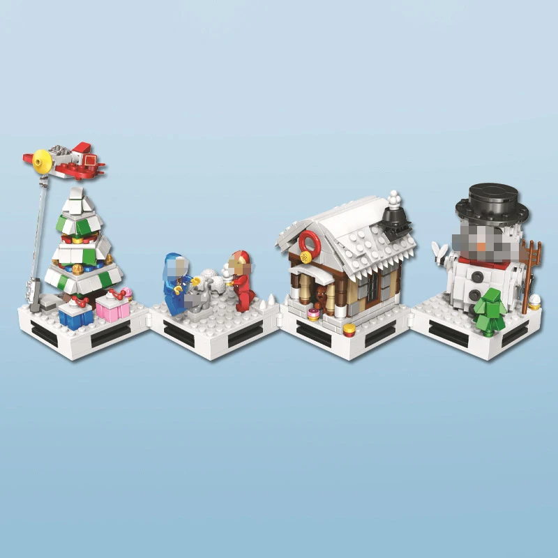 

Winner 5034 511pcs Winter Santa Claus Snowman Building Blocks Bricks Kids Toys For Children Compatible Legoings Christmas Friend