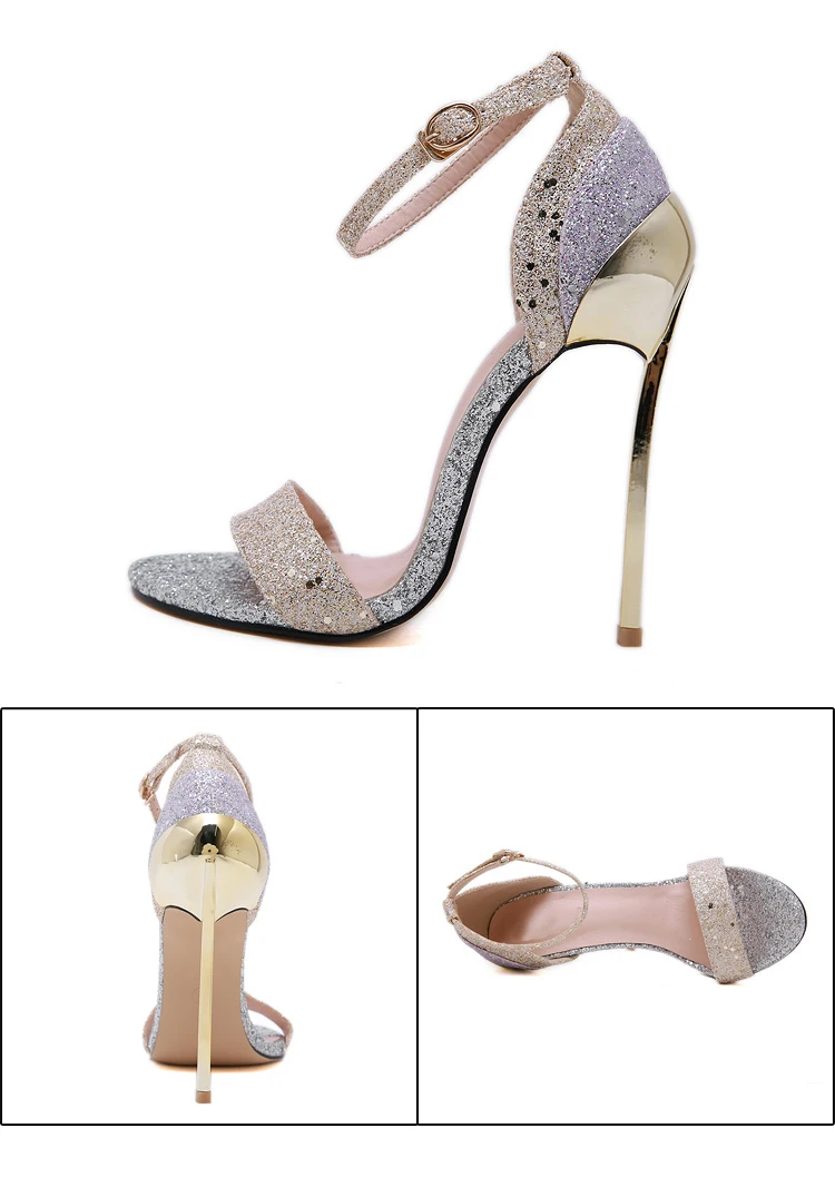 Aneikeh/модные шикарные женские Босоножки на каблуке; туфли-лодочки с открытым носком на шпильке с ремешком на щиколотке в римском стиле; вечерние туфли на высоком каблуке 14,5 см; размер 42