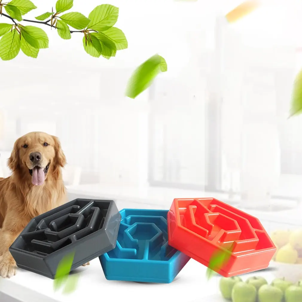 

Pet Anti Choke Feeding Food Bowls Puppy Slow Down Eating Feeder Dish Bowel Prevent Obesity Dogs Supplies Strict Control