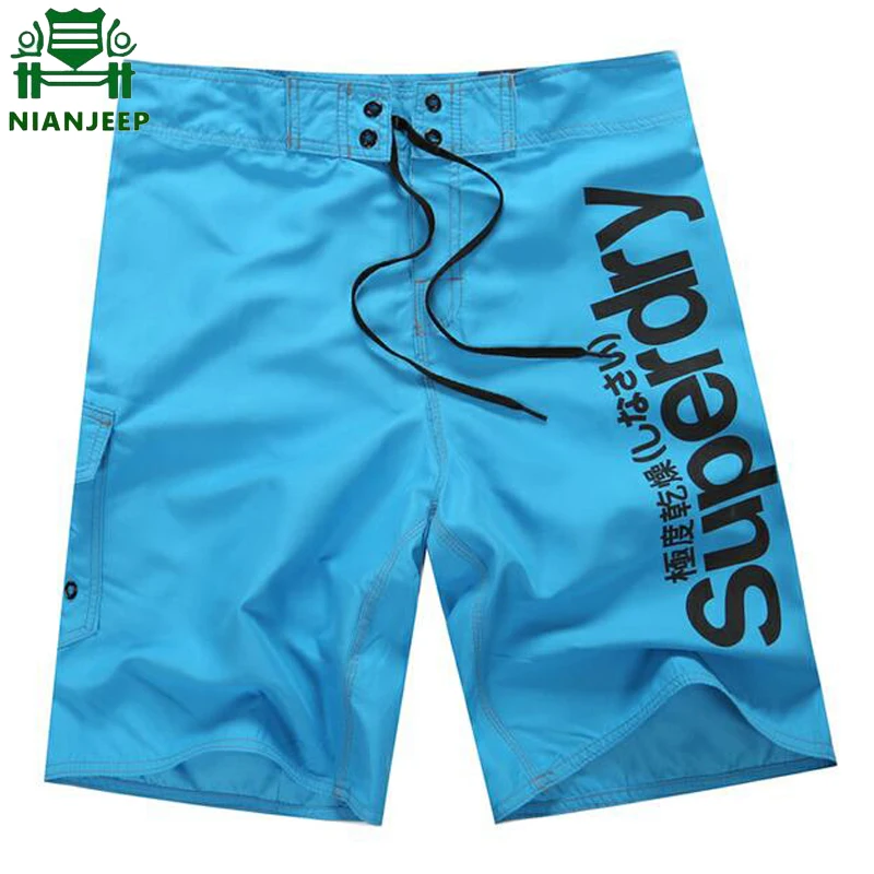 New Mens Shorts Summer Beach Homme Bermuda Short Pants Quick Dry Silver