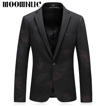 

High-grade Fashion Black Brand Classic MWC MOOWNUC Autumn 4XL Blazer Thickened Smart Casual Coat Slim Fit Cotton Leisure Suits