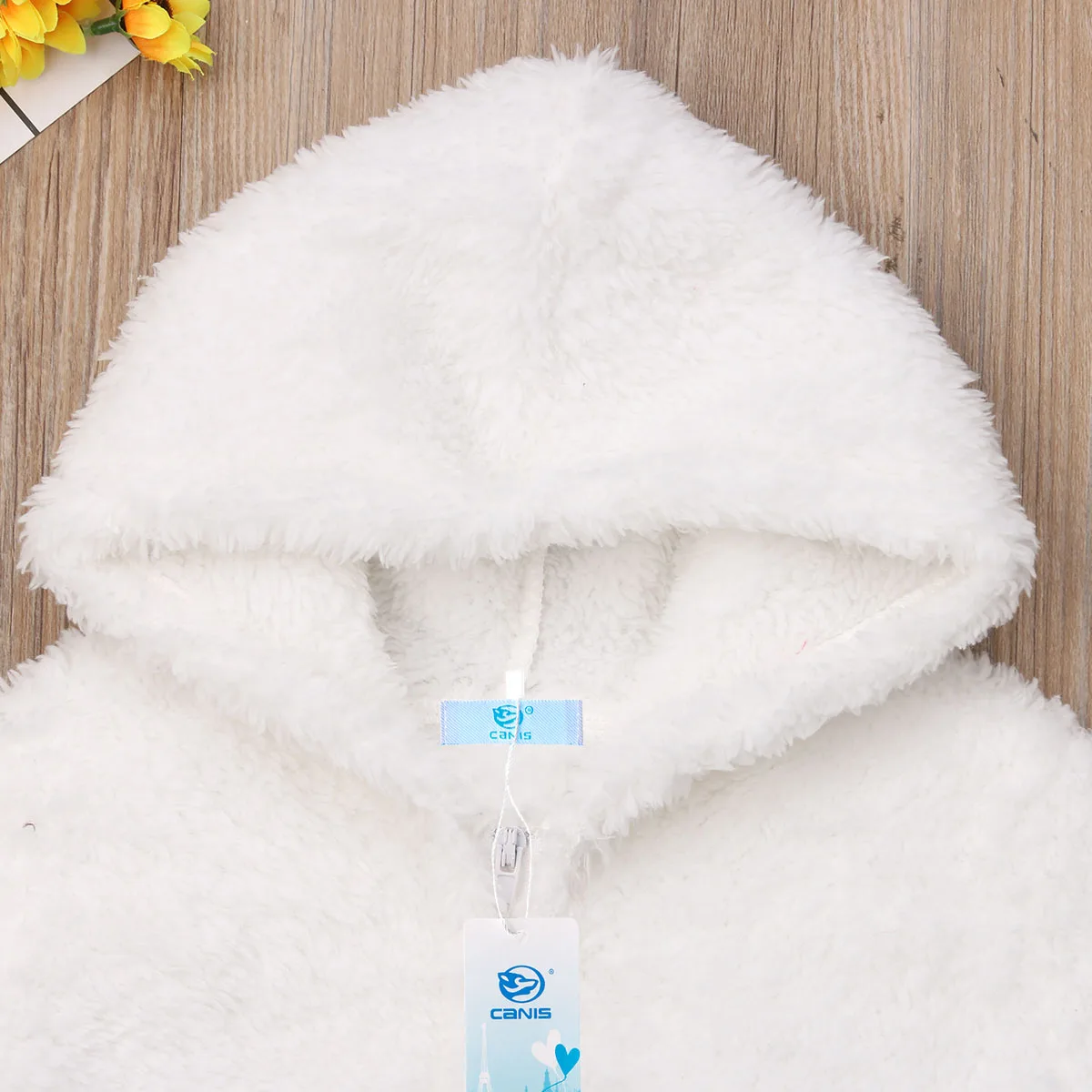 Newborn Baby Boy Girl Fuzzy Hooded Romper Babies Winter Warm Zipper Jumpsuit Outfits Set Clothes 0-12M